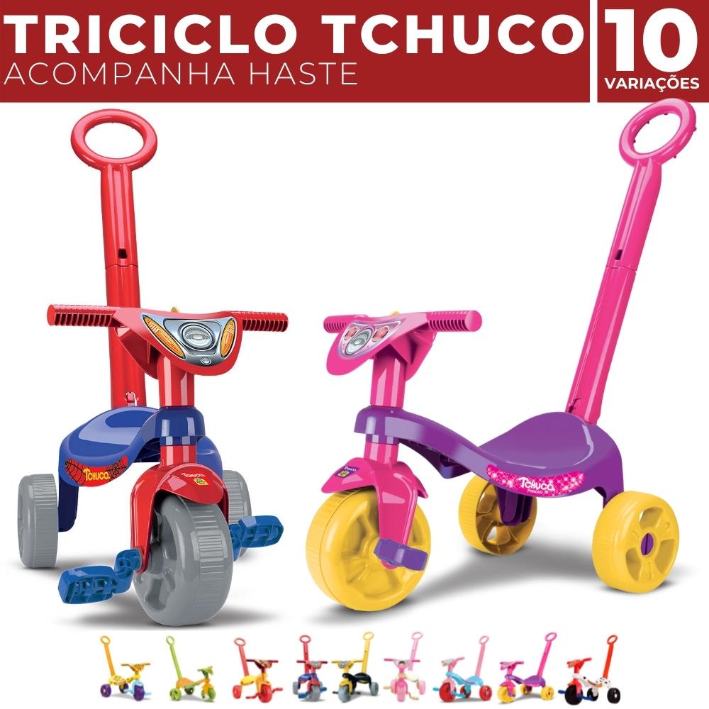 Triciclo Motoca Infantil Tico Tico Pets com Haste Removível