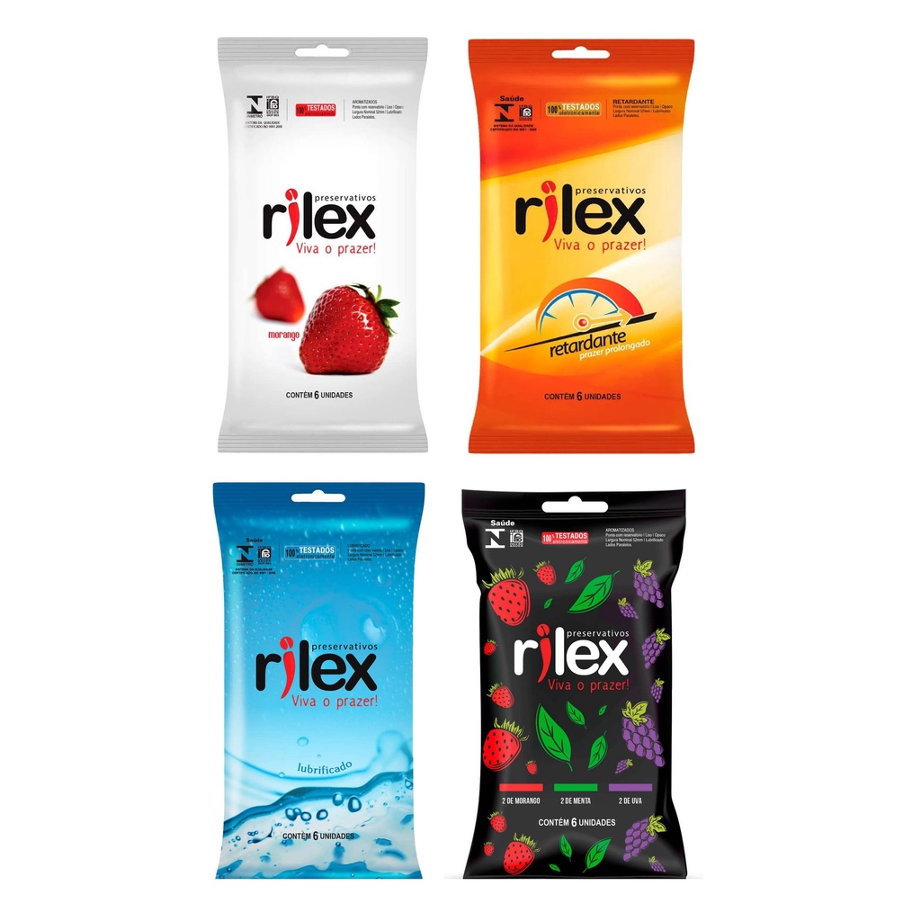 Camisinha Preservativo lubrificado Aromático Rilex Pacote 6un SEX SHOP em Oferta na Shopee