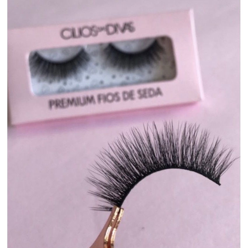 Cílios Postiços- 01 Par- Cílios das Divas Premium Fios de Seda