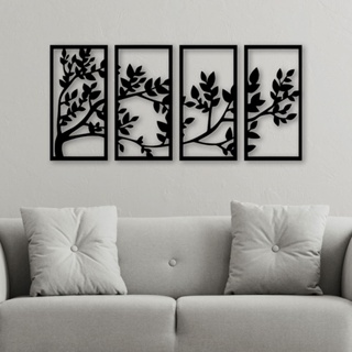 Conjunto 4 Quadros Vazados em MDF Árvore da Vida em Oferta na Shopee