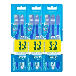 Kit 3 Escova Dental Oral-b 123 Médio 40 Leve 3 Pague 2