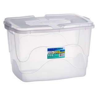 Caixa Organizadora 34L Transparente de Plástico Resistente