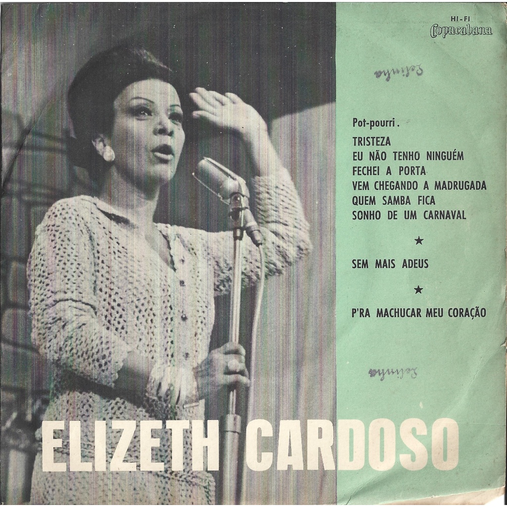 Lote 2 EPs ELIZETH CARDOSO C/ Quinteto Luiz Loy (Tristeza) COPACABANA e ROSA DE Ouro Alta fidelidade (Mono)