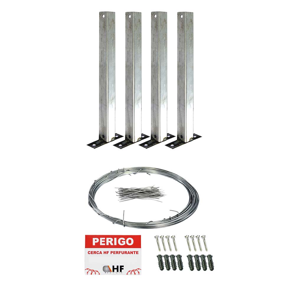 Kit para instalação de concertina 45 Cm para 10 Metros - Cod 69 em Oferta na Shopee