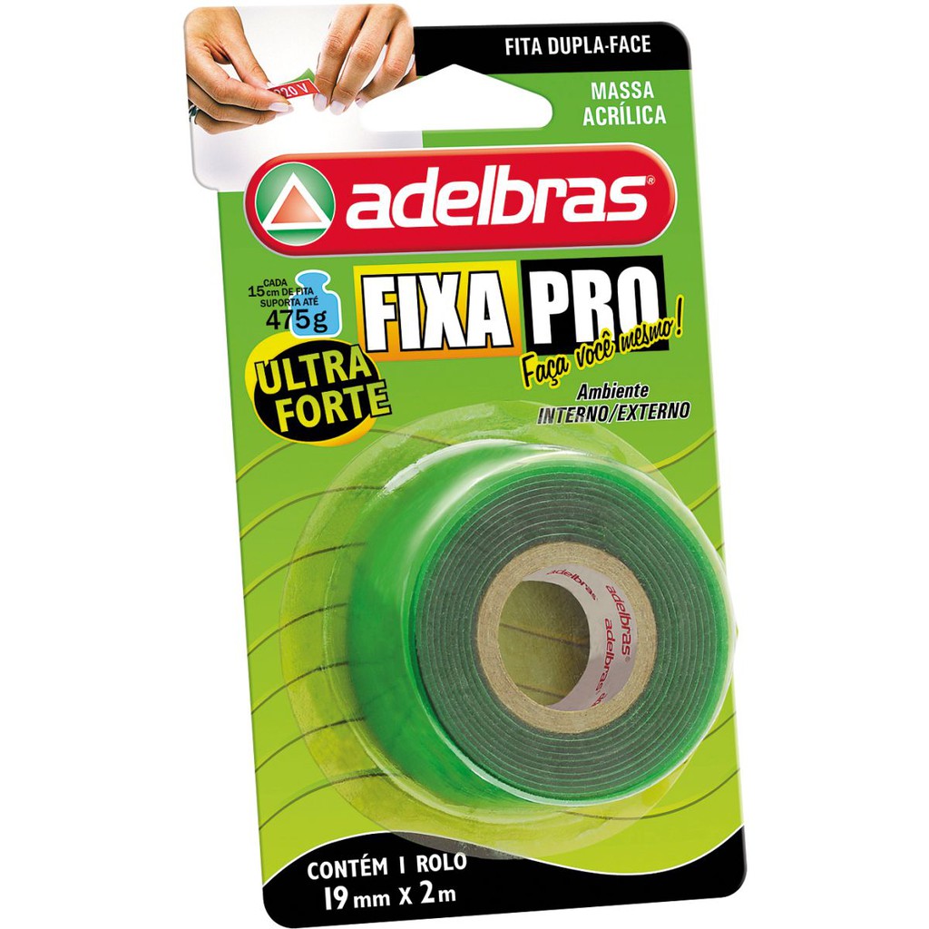 Fita Dupla Face Fixa Pro Massa Acrilic 19mmx2m Shopee Brasil 9899