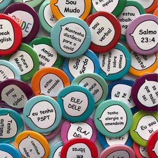Botton Personalizado com seu texto ( Balão de texto ) - pin broche alfinete em Oferta na Shopee