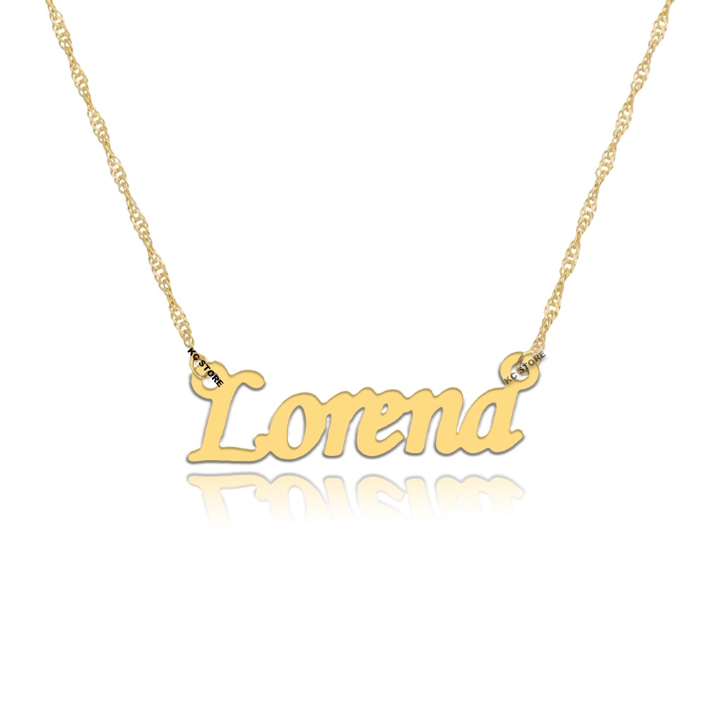 colar de nome Lorena Personalizado folheado a ouro dourado estilo feminino adultos infantil moda brasileiro