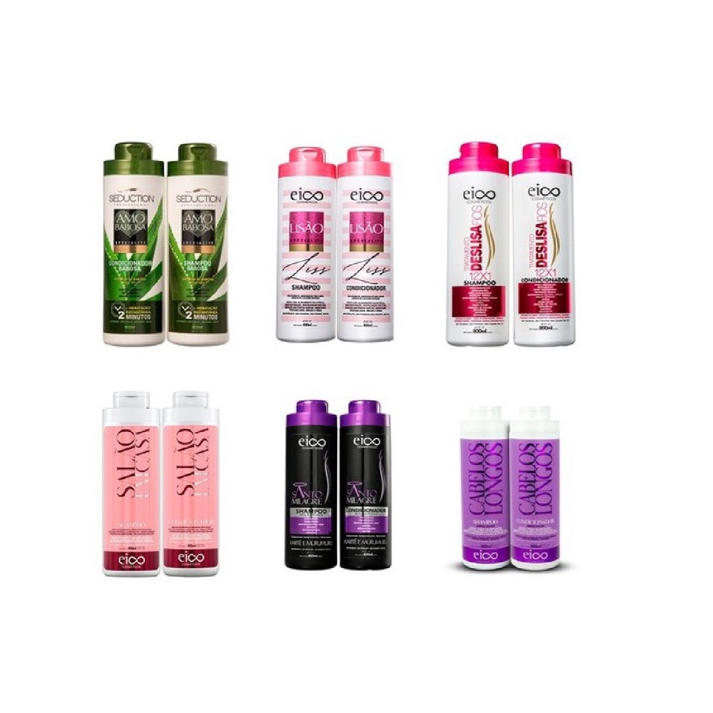 Kits Shampoo e Condicionador 800ml Eico (Diversas linhas) | Shopee Brasil