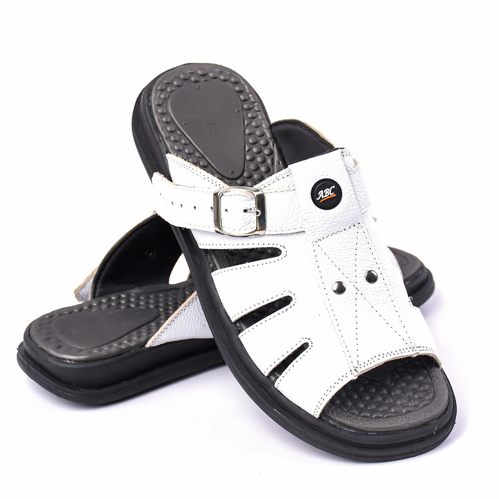 Chinelo Sandália Masculino Antisstres Couro Legitimo