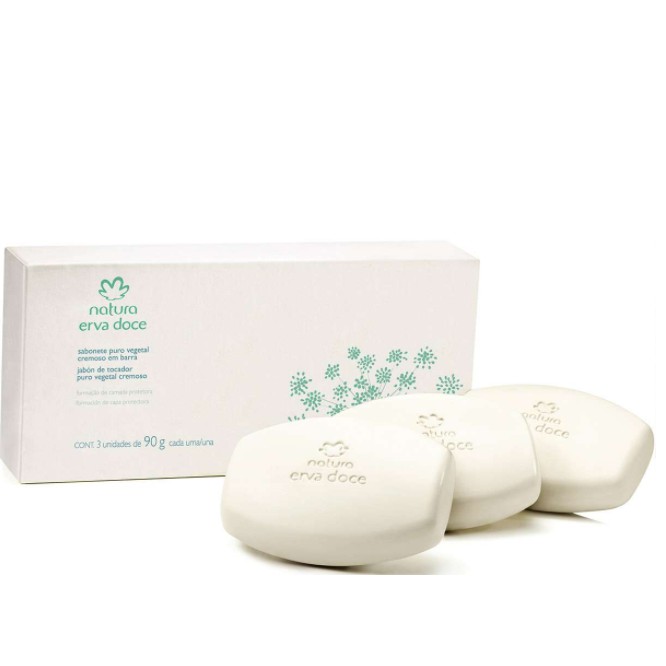 Caixa de Sabonete Natura Erva Doce - 3 unid. 90g cada