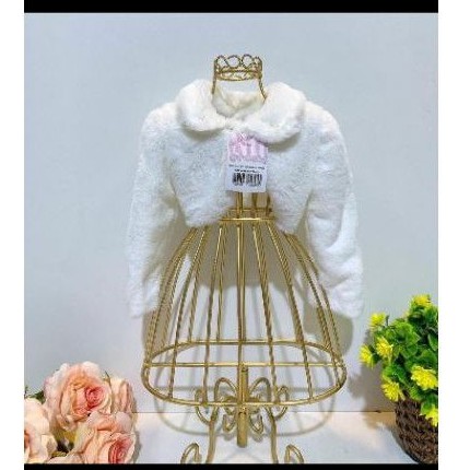 Bolero Infantil Juvenil Quentinho Inverno de Pelinhos Branco ou Off em Oferta na Shopee