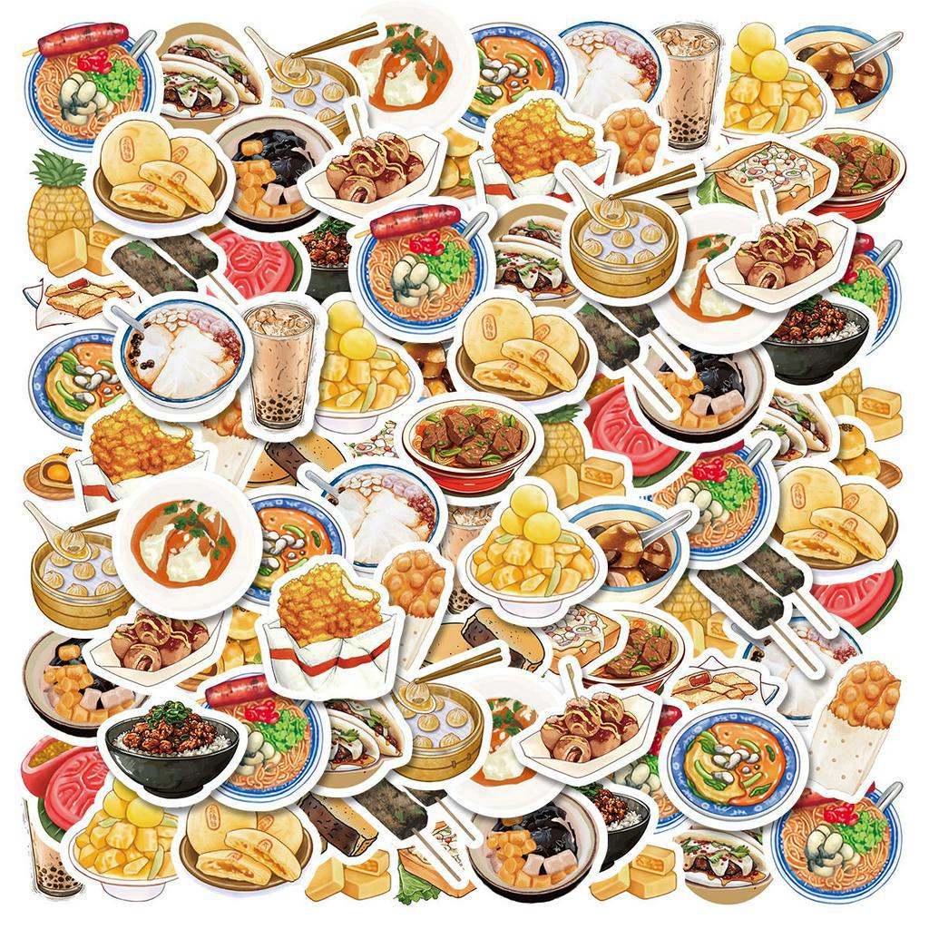 Comida Lanche Bebidas Colagem Adesivos 46 Pçs DIY Papelaria Decoração Adesivo À Prova Dwaterproof Água Para Copo Portáti