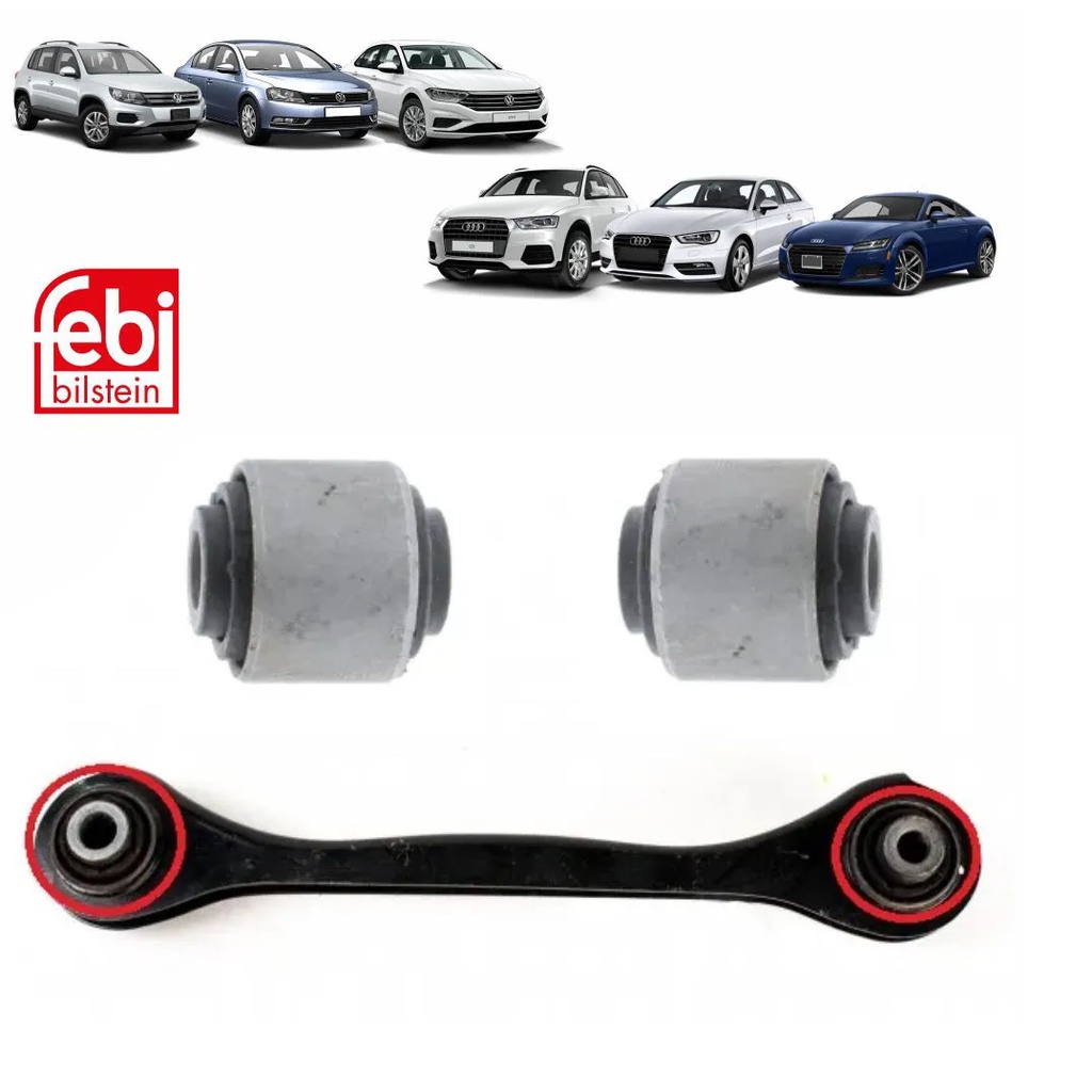 Bucha Braço Reto Traseiro AUDI/VW A1/A3/Q3/S3/TT/CC/GOLF/JETTA/PASSAT/TIGUAN 1.0 12V/1.4 16V/ 2.0 16V TFIS/TSI / 2.5 20V FSI 2007 A 2019 1K0505543A/SKU1191