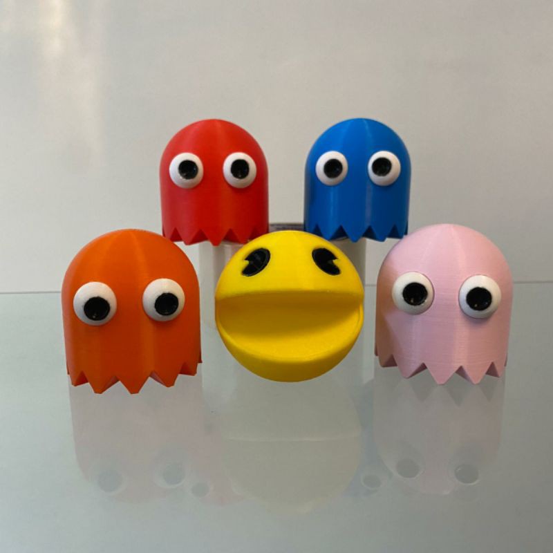 Pacman - Kit com 5 bonecos - 1 Pacman + 4 Fantasmas