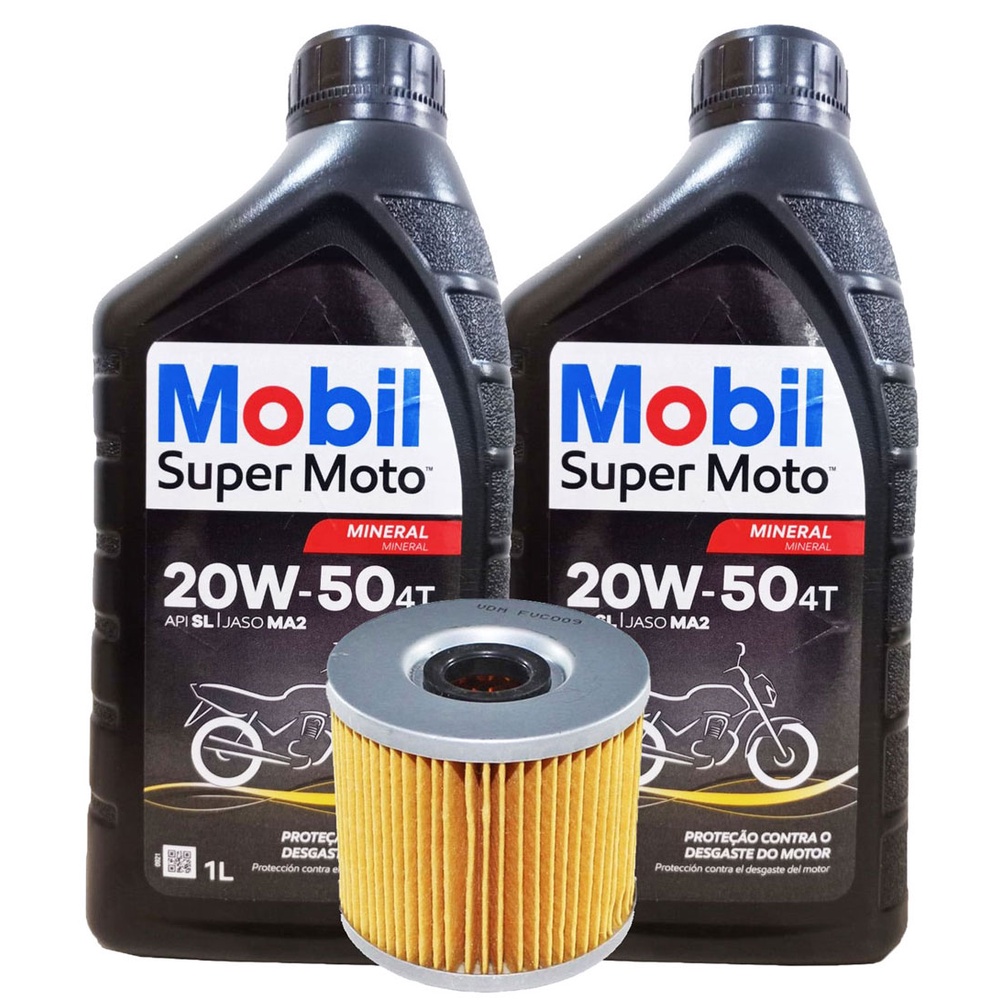 Troca de Óleo Fz25 250 Abs / Lander 250 / Teneré 250 / Fazer 250 Mobil 20w50 + Filtro C/ Oring em Oferta na Shopee