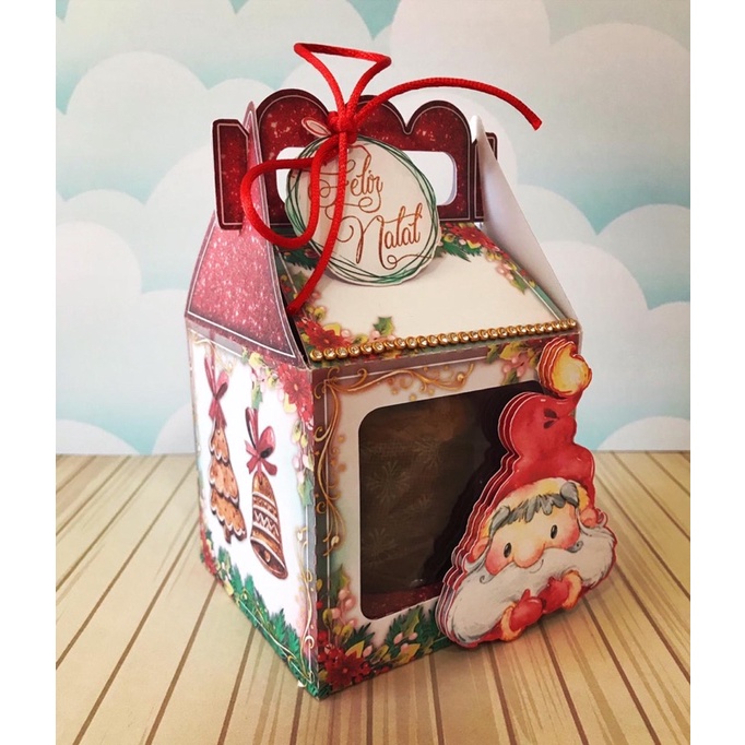 caixas Personalizadas pra mini panetones de natal desmontadas em papel  fotográfico 180grs | Shopee Brasil