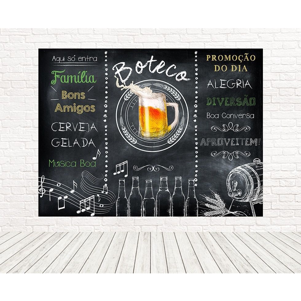 Painel Retangular Sublimado Boteco 2,00x1,50 FRT-3413 em Oferta na Shopee