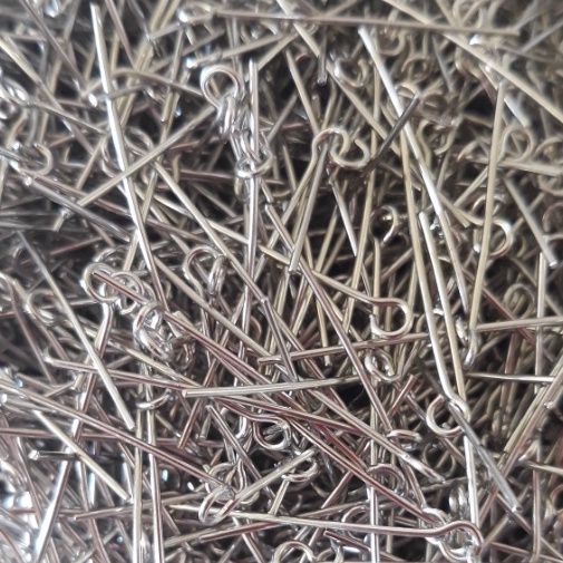 100 unid. Alfinete Contra Pino Metal Prateado 30mm- 100 unidades R$ 9,99.