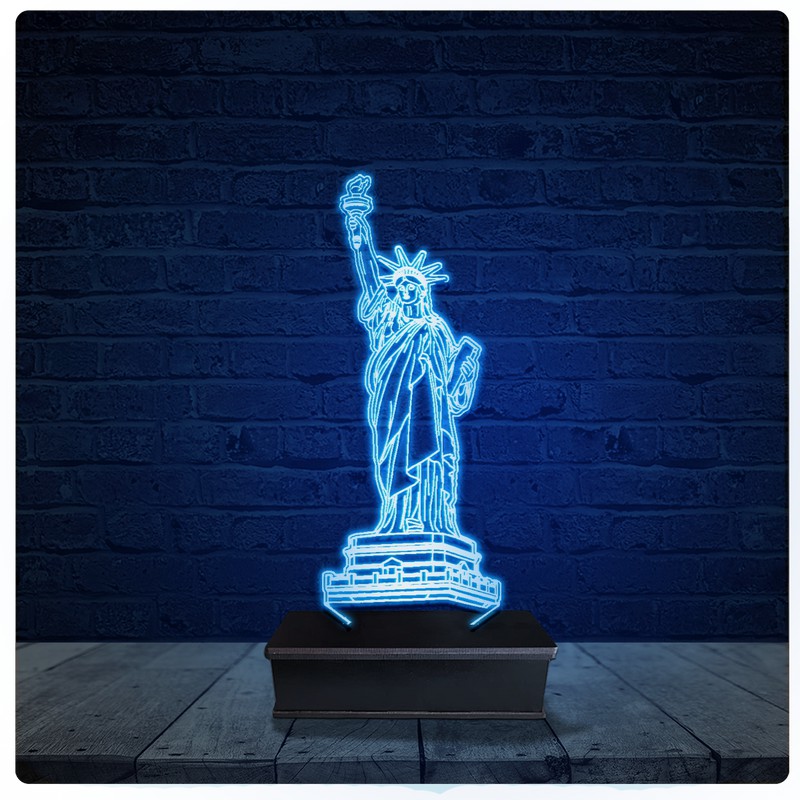 Luminária Led Acrilico Abajur - Estátua da Liberdade