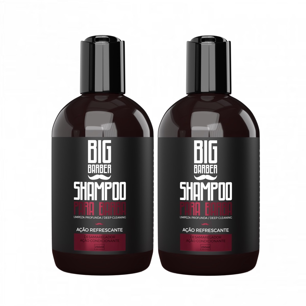 Shampoo Para Barba Big Barber 250ml Caixa Com 2 Unidades