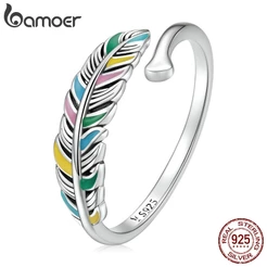 Anel Aberto Prata Bamoer 925 Feminino Fashion SCR799