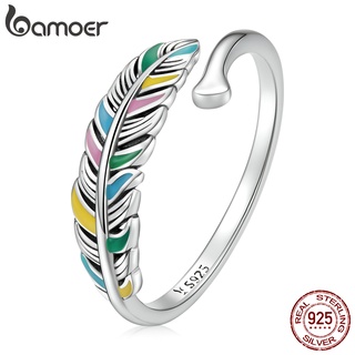 Anel Aberto Prata Bamoer 925 Feminino Fashion SCR799
