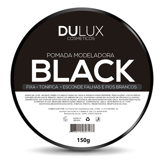 01 Cera Modeladora Preta Pigmentada Fixação 150g Dulux