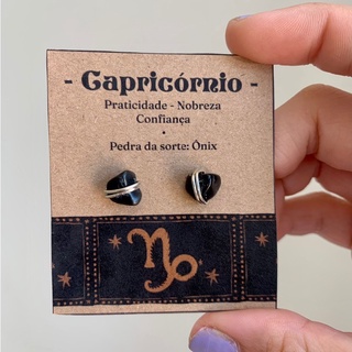 Par de Brincos Signo Capricórnio - Onix
