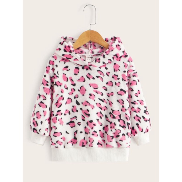 Casaco infantil menina Suéter de pelúcia pelinhos Plush  Teddy de oncinha com Capuz blogueirinha
