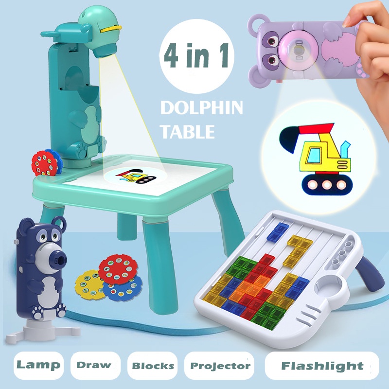 A mais recente prancheta de desenho infantil, mesa de projeção Tetris, educação infantil, iluminação, presente de ano novo