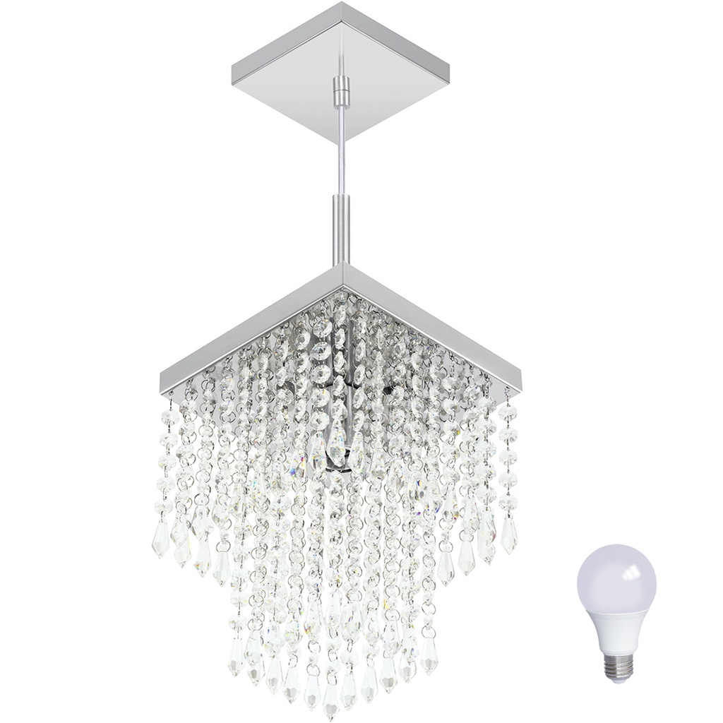 Lustre Pendente De Cristal Acrilico Marrycrilic c/ Lamp 3000