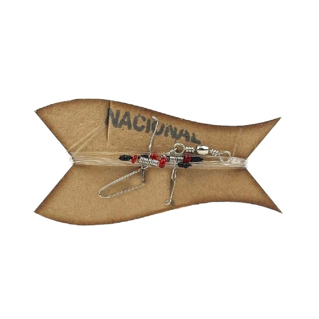 Chicote de Pesca para Pesca de Praia - Curto para 2 Anzóis