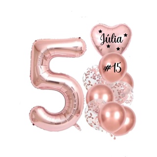 Buque com balões Metalizado personalizado e Numero de 70 cm ( Prata, Dourado ou Rose Gold ) em Oferta na Shopee