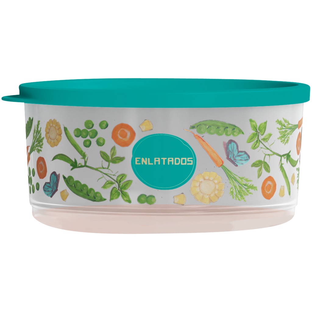 Refri Line Redondo 530ml Enlatados Floral - Tupperware
