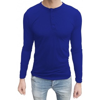Camiseta Masculina Henley Slim Fit Atemporal Manga Longa