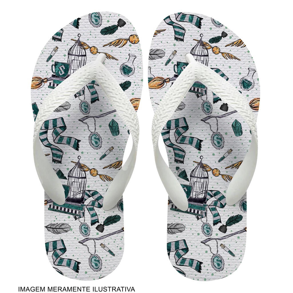 Chinelo Harry Potter Sonserina CASA VERDE