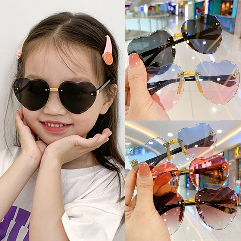 Coração Amor Crianças Óculos De Sol Retro Bonito Dos Desenhos Animados Abelha Rosa Quadro Meninos Das Meninas Do Bebê