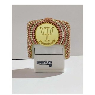 Carimbo Personalizado profissão p10 com strass+ borrachinha em Oferta na Shopee