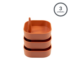 Kit Mini Organizador Empilhável Multiuso Laranja OIKOS– 3Pçs