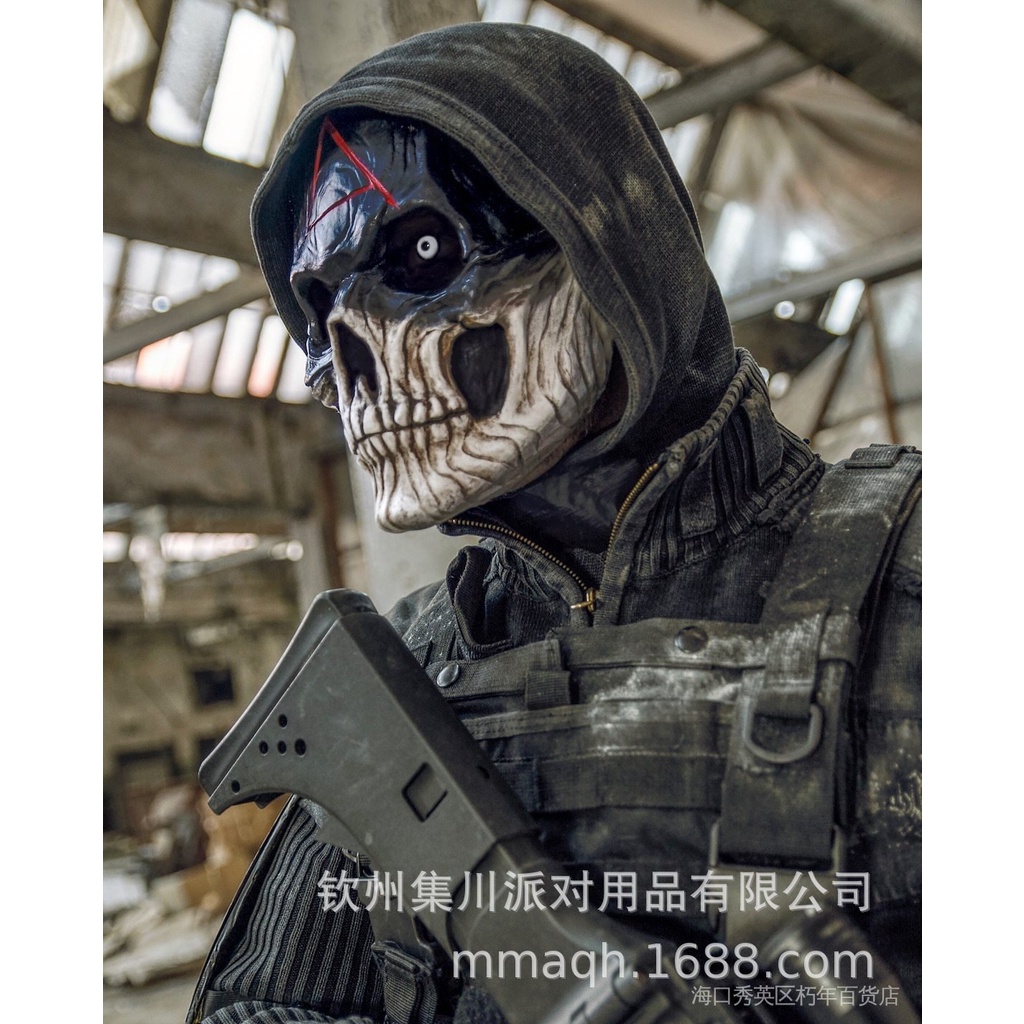Máscara De Terror Guerreiro-Skull CS Para Halloween/Caveira/Horror/Adereços