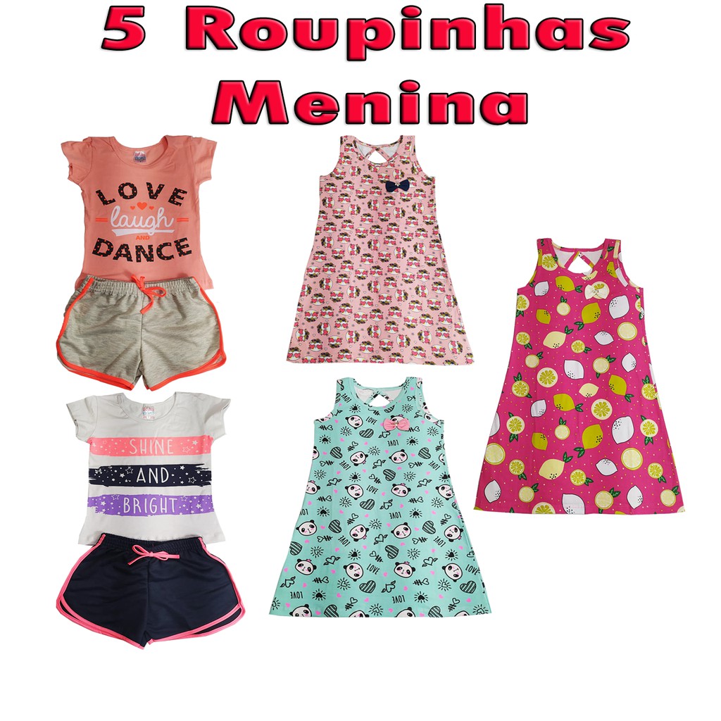 KIT 5 Roupinhas Para Meninas 4,6,8,10,12,14 Anos | Shopee Brasil