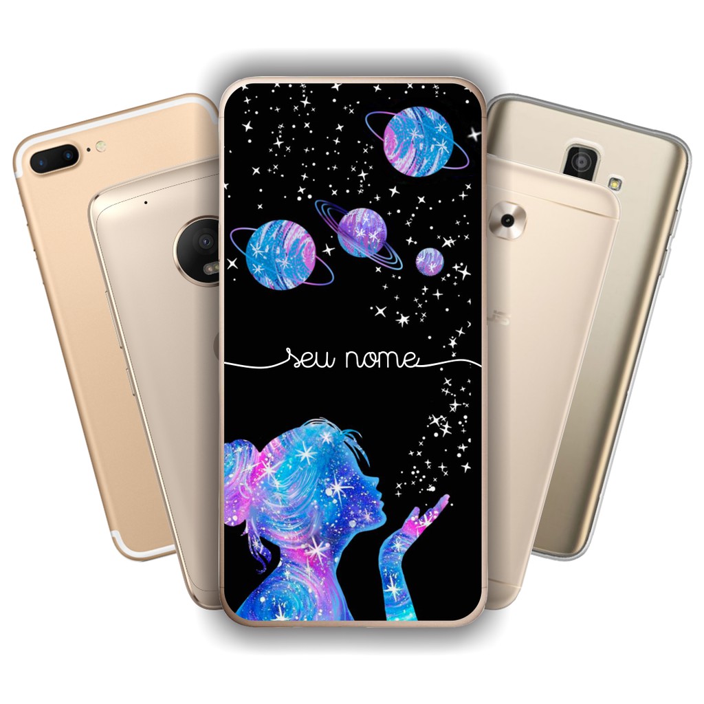 Capinha Anti Impacto Personalizada para LG  - Menina Universo com nome