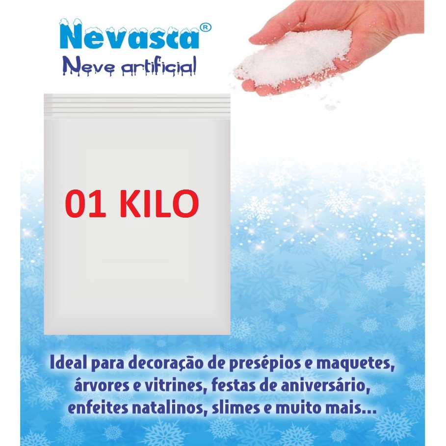 Neve arvore de natal Neve magica Neve falsa Neve Articial 01 KILO em Oferta na Shopee