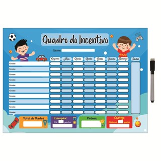 Quadro do Incentivo de Metal Semanal 29x40cm + Caneta em Oferta na Shopee