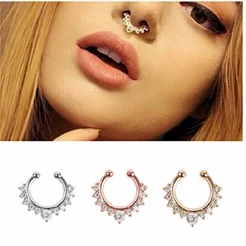 brinco piercing para nariz masculino feminino cor prata prateado dourado