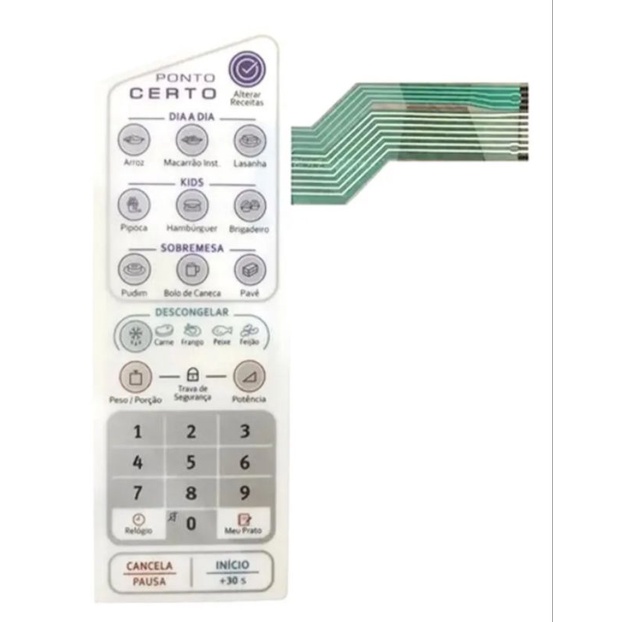 Membrana Teclado Forno Microondas Electrolux MEP41 MEP-41