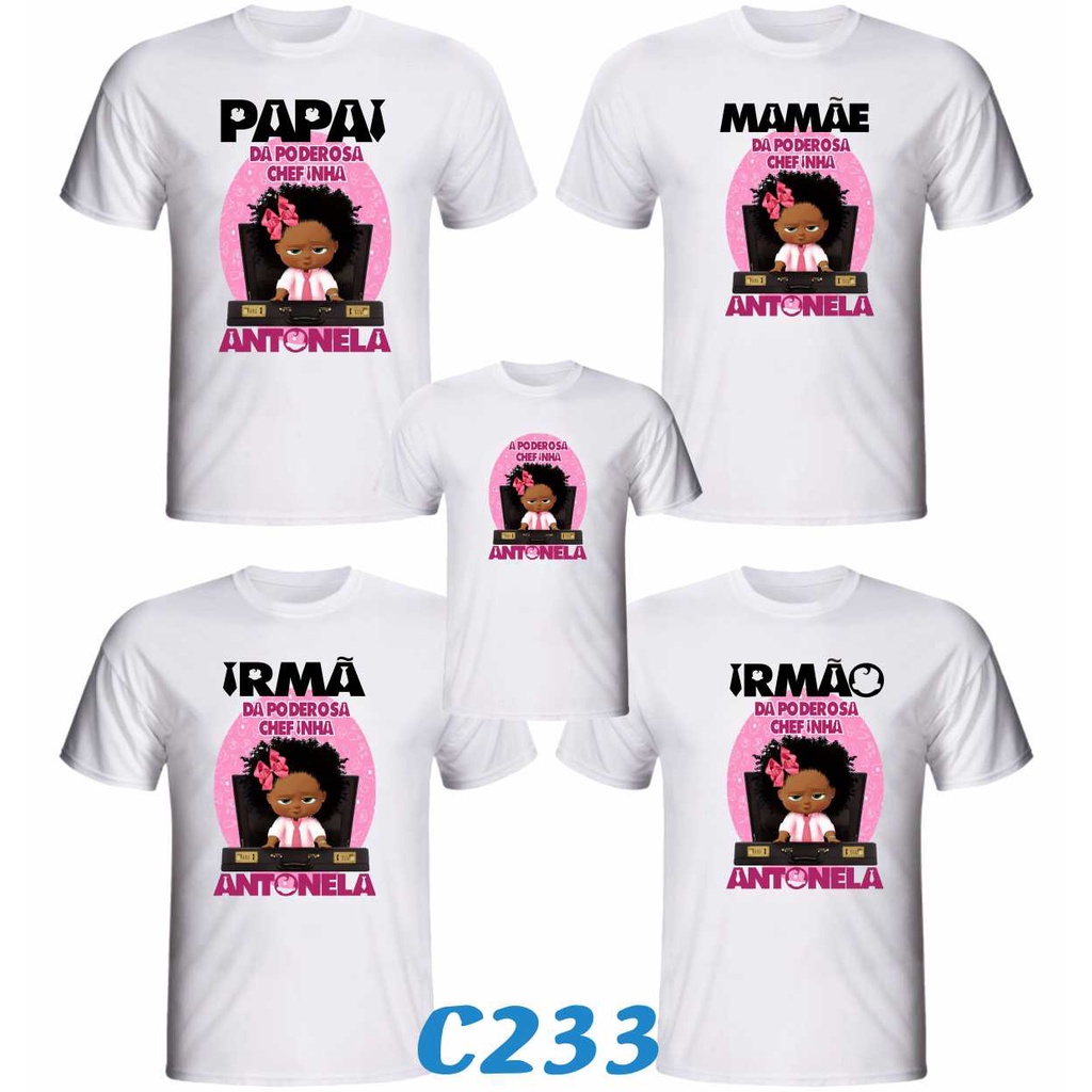 Kit 10 Camisetas Personalizada A Poderosa Chefinha para aniversário ou festa temática