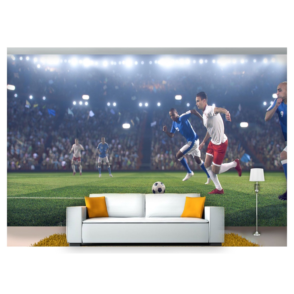 papel de parede Esportes Futebol Bola Campo 3D 10m² SPT37