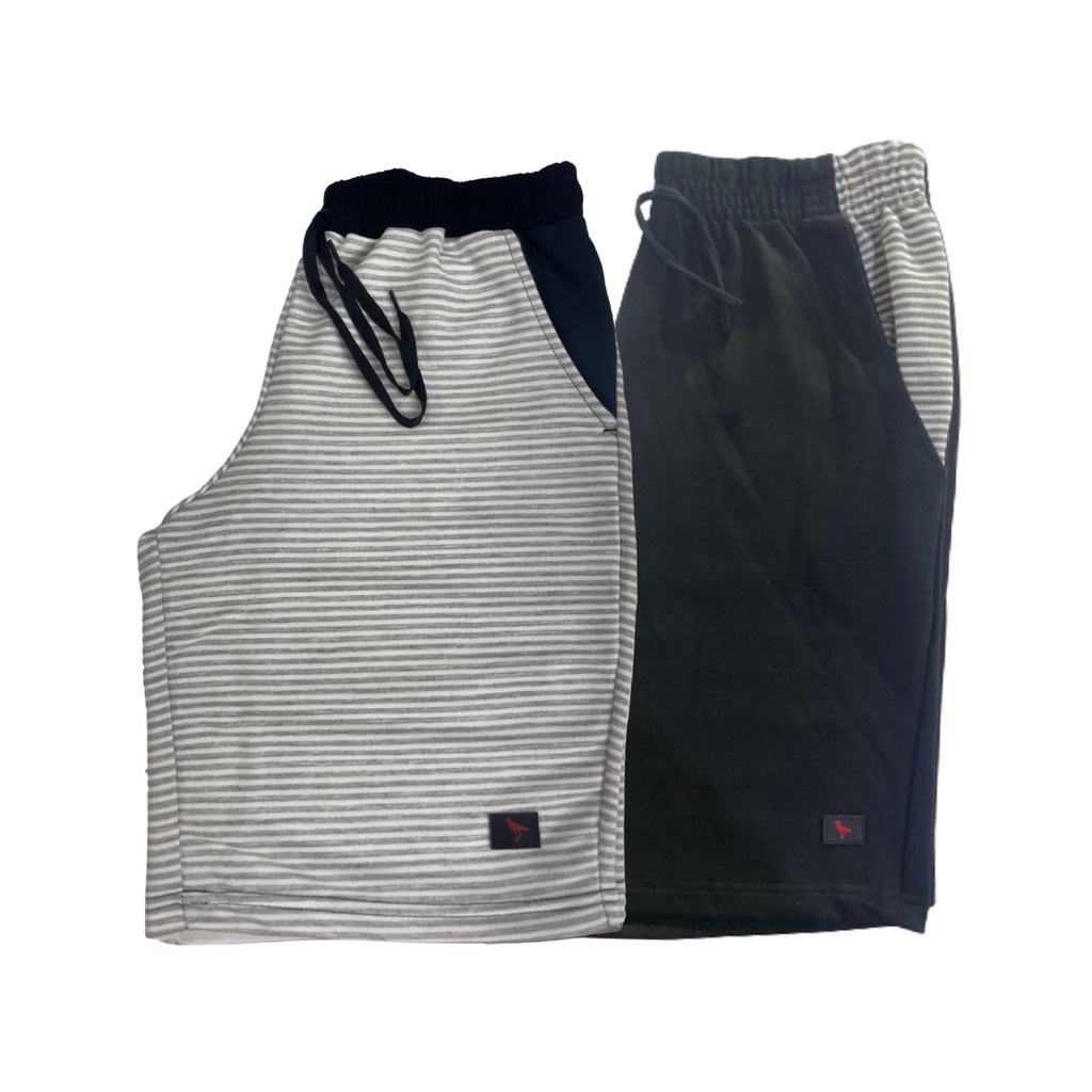 Kit 2 Bermudas Moletom Masculina Listrada Sortidas Desenho Academia Treino 100% Algodão