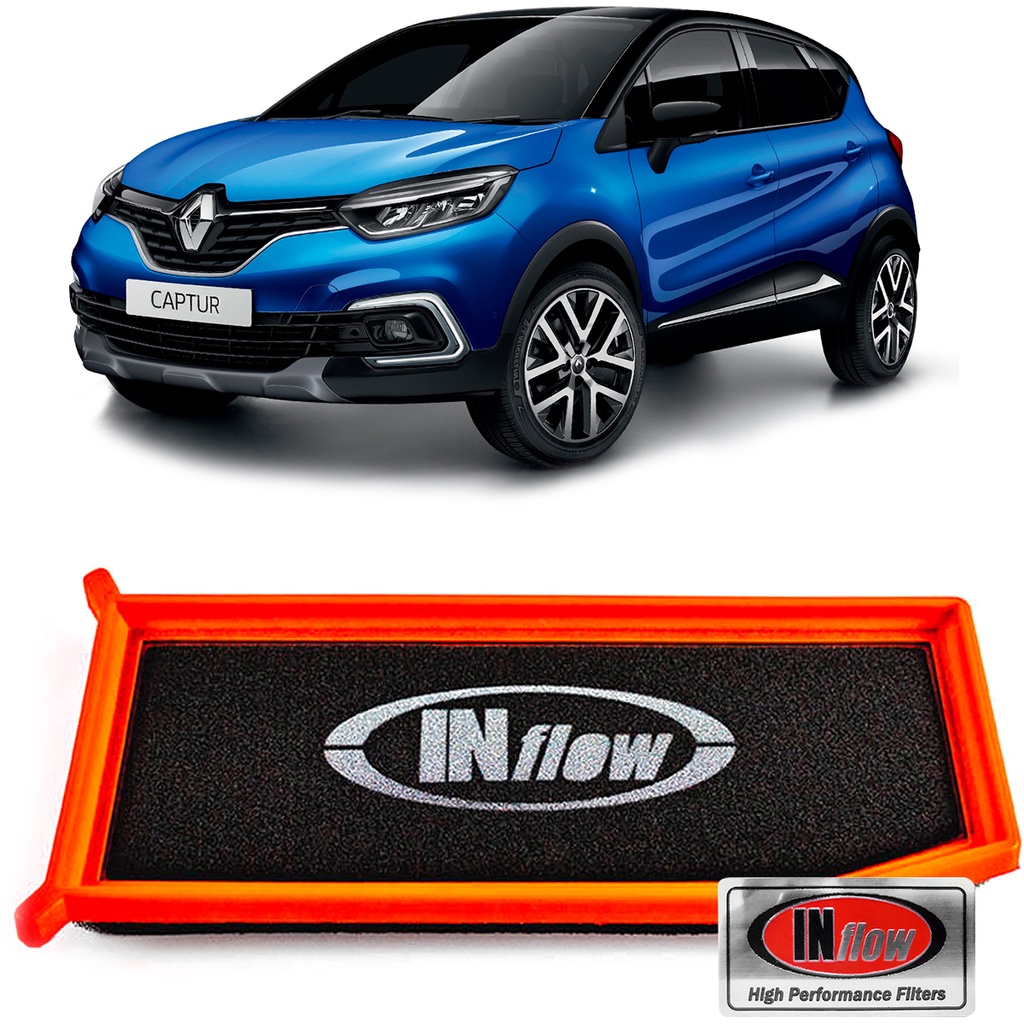 Filtro Ar Esportivo Inflow Captur 1.6 16V BOSE INTENSE LIFE ZEN SCe 2018 até 2022 - Inbox Lavável